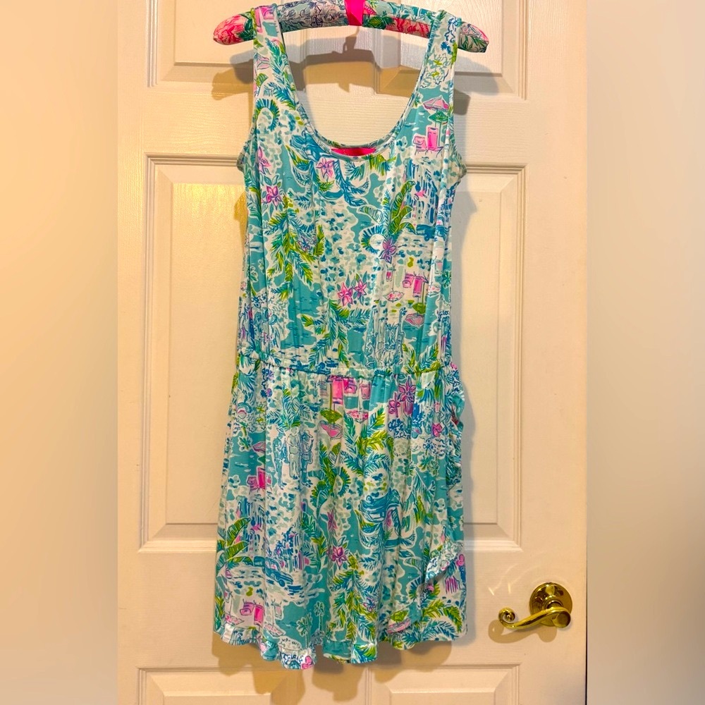 🦩🌴Lilly Pulitzer Analee Romper~What a Lovely Place EUC🦩🌴